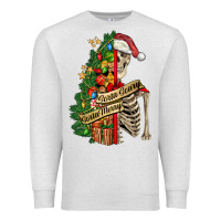Oatmeal Heather sorta merry sorta scary skeleton Premium Sweatshirt - FaDigitalArtStudio