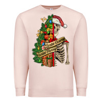 Pale Pink sorta merry sorta scary skeleton Premium Sweatshirt - FaDigitalArtStudio