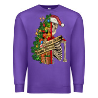 Purple sorta merry sorta scary skeleton Premium Sweatshirt - FaDigitalArtStudio