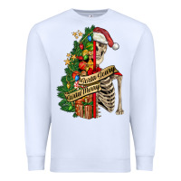 White sorta merry sorta scary skeleton Premium Sweatshirt - FaDigitalArtStudio