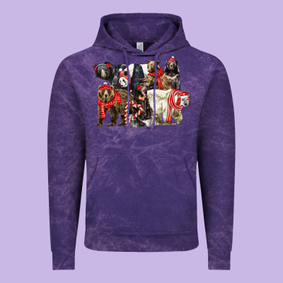 Christmas Bear Family Vintage Hoodie Designed By Lillyallendesigns