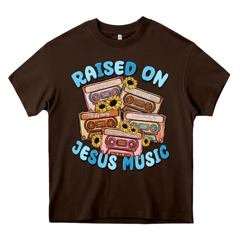 Raised On Jesus Music Heavy Core Tee by MaliasSmallBusiness | Teevron