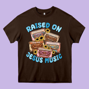 Raised On Jesus Music Heavy Core Tee Designed By Maliassmallbusiness