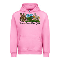 Fuchsia Pink Peace Love Kiko Goat Urban Hoodie - LillyAllenDesigns