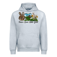 Heather Grey Peace Love Kiko Goat Urban Hoodie - LillyAllenDesigns