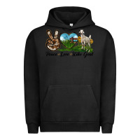 Pigment Black Peace Love Kiko Goat Urban Hoodie - LillyAllenDesigns