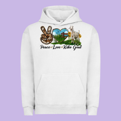 Peace Love Kiko Goat Urban Hoodie Designed By Lillyallendesigns