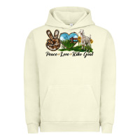 Pigment Pistachio Peace Love Kiko Goat Urban Hoodie - LillyAllenDesigns