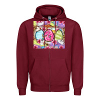 Burgundy Easter eggs Nurse Zipper Hoodie - OliviaCreatesArt