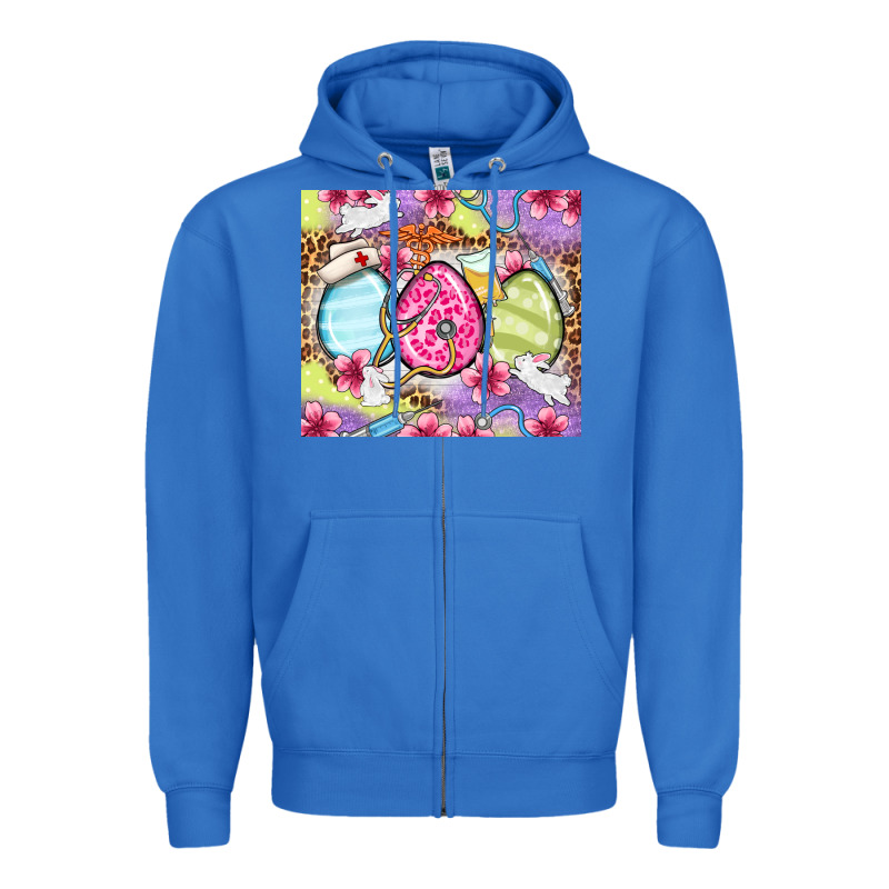 Easter Eggs Nurse Zipper Hoodie by OliviaCreatesArt | Teevron
