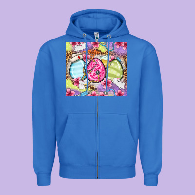 Easter Eggs Nurse Zipper Hoodie Designed By Oliviacreatesart