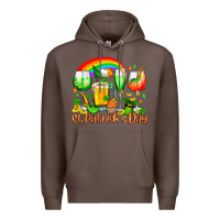 Coffee St. Patrick's wine glasses Premium Hoodie - OliviaCreatesArt