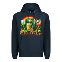 Navy St. Patrick's wine glasses Premium Hoodie - OliviaCreatesArt