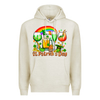 Oatmeal Heather St. Patrick's wine glasses Premium Hoodie - OliviaCreatesArt