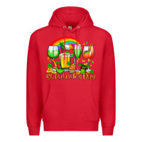 Red St. Patrick's wine glasses Premium Hoodie - OliviaCreatesArt