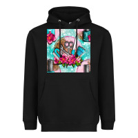 Black nail tools and polish with flowers and tooled leather seamless pattern Heavyweight Hoodie - BundleAndBundleShop
