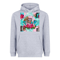 Heather Grey nail tools and polish with flowers and tooled leather seamless pattern Heavyweight Hoodie - BundleAndBundleShop