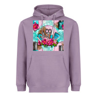 Lavender nail tools and polish with flowers and tooled leather seamless pattern Heavyweight Hoodie - BundleAndBundleShop