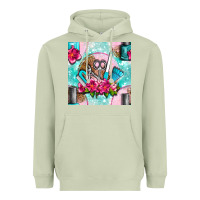 Matcha nail tools and polish with flowers and tooled leather seamless pattern Heavyweight Hoodie - BundleAndBundleShop
