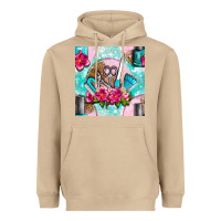 Mushroom nail tools and polish with flowers and tooled leather seamless pattern Heavyweight Hoodie - BundleAndBundleShop