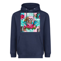 Navy nail tools and polish with flowers and tooled leather seamless pattern Heavyweight Hoodie - BundleAndBundleShop