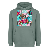 Sage nail tools and polish with flowers and tooled leather seamless pattern Heavyweight Hoodie - BundleAndBundleShop