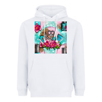 White nail tools and polish with flowers and tooled leather seamless pattern Heavyweight Hoodie - BundleAndBundleShop