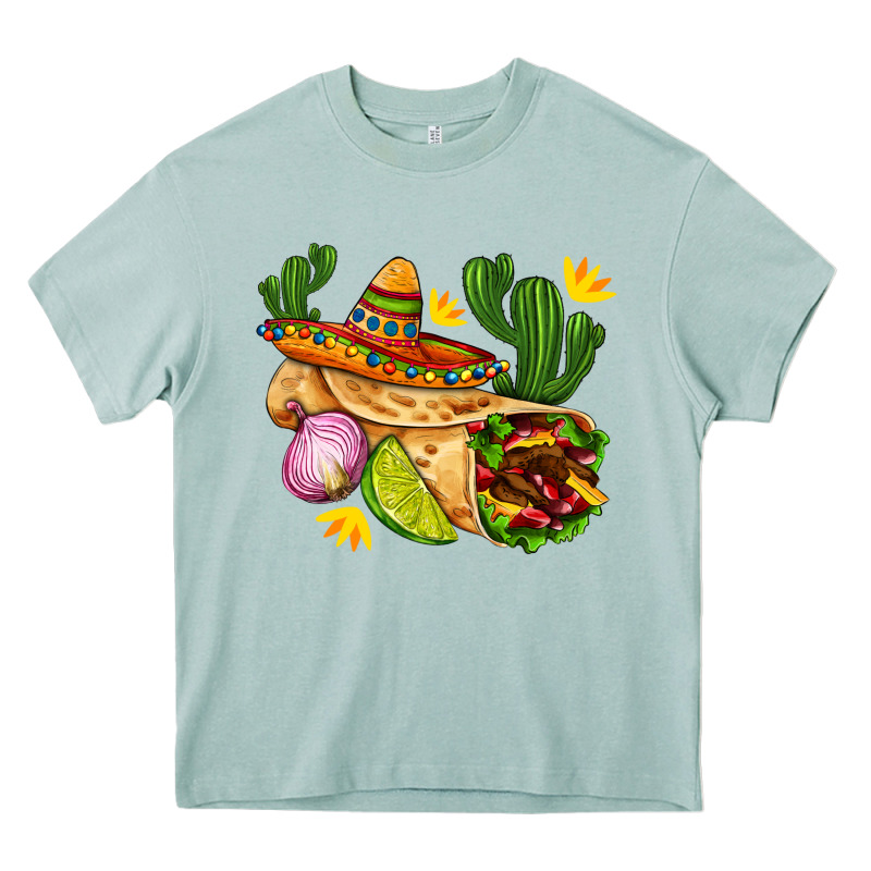 Burrito  With Sombrero And Union With Cactus Heavy Core Tee by AdoDesignShop | Teevron