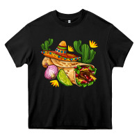 Black burrito  with sombrero and union with cactus Heavy Core Tee - AdoDesignShop
