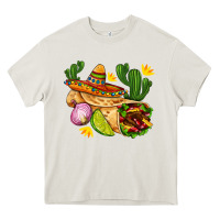Cream burrito  with sombrero and union with cactus Heavy Core Tee - AdoDesignShop