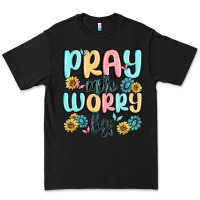 Black pray more worry less Premium Tee - MaliasSmallBusiness