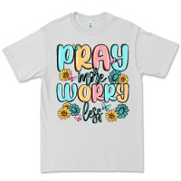 Dove Grey pray more worry less Premium Tee - MaliasSmallBusiness