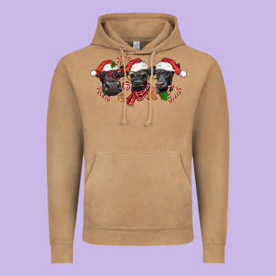 Christmas Black Angus Cows Vintage Hoodie Designed By Lillyallendesigns