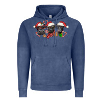 Vintage Denim Christmas Black Angus Cows Vintage Hoodie - LillyAllenDesigns