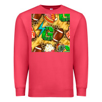 Cardinal american football go with thunder and leopard  seamless pattern Premium Sweatshirt - BundleAndBundleShop
