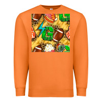 Carrot american football go with thunder and leopard  seamless pattern Premium Sweatshirt - BundleAndBundleShop