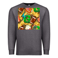 Charcoal Heather american football go with thunder and leopard  seamless pattern Premium Sweatshirt - BundleAndBundleShop
