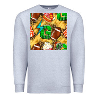Heather Grey american football go with thunder and leopard  seamless pattern Premium Sweatshirt - BundleAndBundleShop
