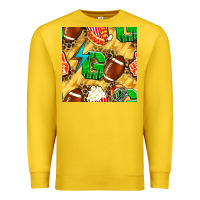 Lemon american football go with thunder and leopard  seamless pattern Premium Sweatshirt - BundleAndBundleShop