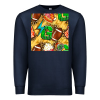 Navy american football go with thunder and leopard  seamless pattern Premium Sweatshirt - BundleAndBundleShop