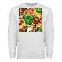 Oatmeal Heather american football go with thunder and leopard  seamless pattern Premium Sweatshirt - BundleAndBundleShop