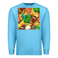 American Football Go With Thunder And Leopard  Seamless Pattern Premium Sweatshirt | Teevron