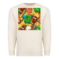 Sandshell american football go with thunder and leopard  seamless pattern Premium Sweatshirt - BundleAndBundleShop