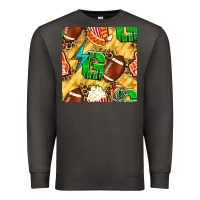Smoke american football go with thunder and leopard  seamless pattern Premium Sweatshirt - BundleAndBundleShop