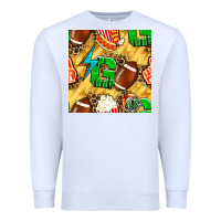 White american football go with thunder and leopard  seamless pattern Premium Sweatshirt - BundleAndBundleShop