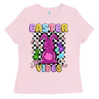 Bubblegum Pink easter vibes peep faux sequin Ladies Tee - MaliasSmallBusiness