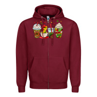 Burgundy juneteenth bhm coffee cups Zipper Hoodie - OliviaCreatesArt