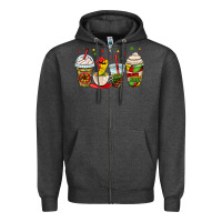 Charcoal Heather juneteenth bhm coffee cups Zipper Hoodie - OliviaCreatesArt