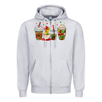 Heather Grey juneteenth bhm coffee cups Zipper Hoodie - OliviaCreatesArt