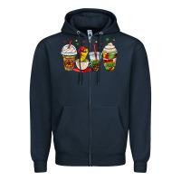 Navy juneteenth bhm coffee cups Zipper Hoodie - OliviaCreatesArt